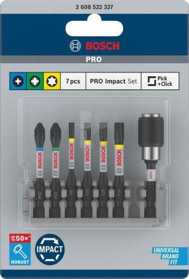 BOSCH PRO set udarnih bitova P&C index 7/1