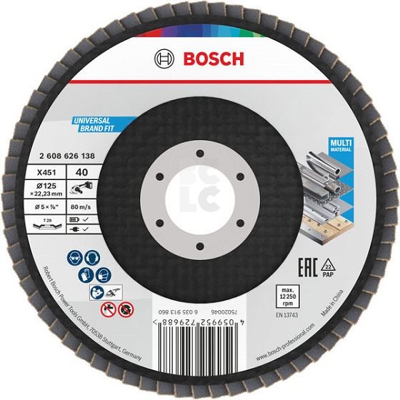 BOSCH Lamelirani brusni disk X451, 125 x 22,23 mm, T29