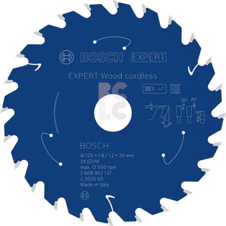 BOSCH List kružne pile EXPERT Wood cordless, 120 x 1,8/1,2 x 20 mm, T24