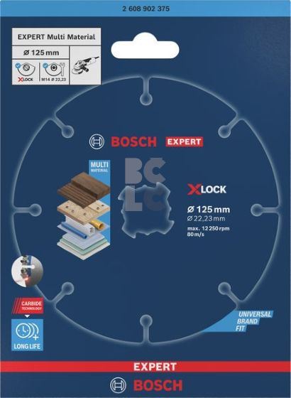 BOSCH EXPERT karbidna rezna ploča za više materijala, X-LOCK, 125 × 22,23 mm