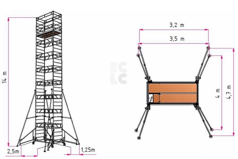 SKELA AM 14 - pokretna građevinska skela