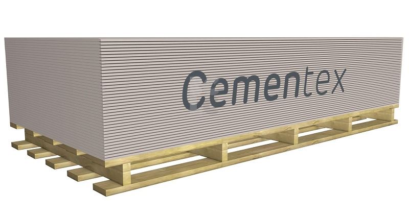 SINIAT CEMENTEX 10mm x1200x2400 (2,88m2) - ravna cementna ploča