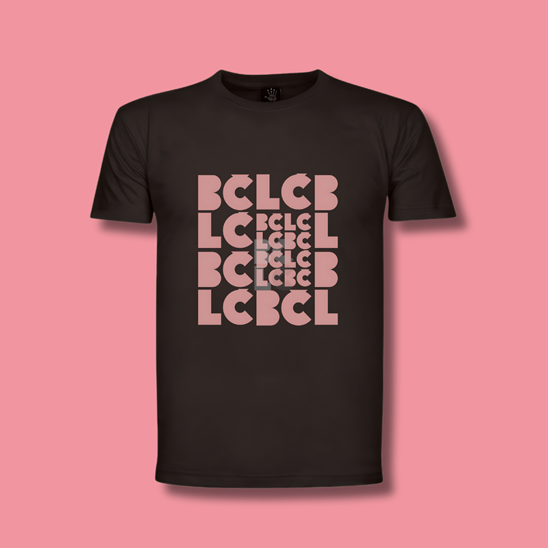 BČLĆ T-shirt, crna, rozi pattern