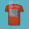 BČLĆ T-shirt, crvena, svijetlo plavi pattern