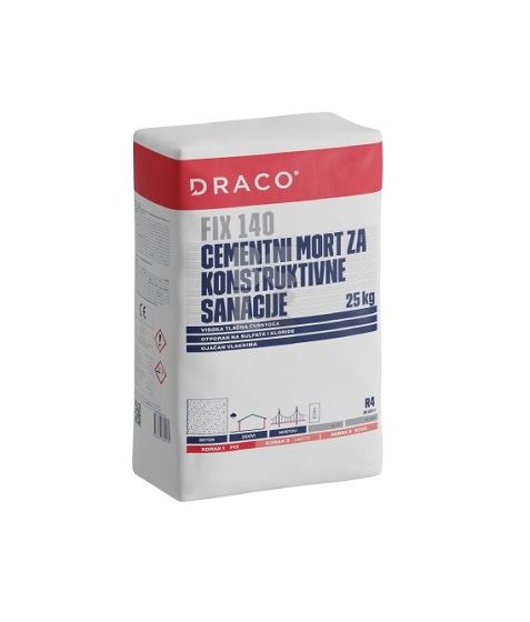 DRACO FIX 140 KLASA R4 - cementni mort ojačan vlaknima za sanacije betona