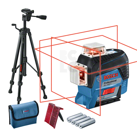 BOSCH Nivelir laserski GLL3-80C(4AA)+AA1+CP+torba+stativ 150 BT