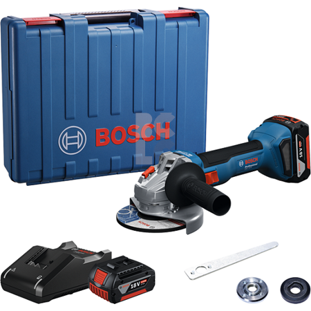 BOSCH Aku kutna brusilica 125 mm GWS 18V-8 2x4Ah, LBOXX