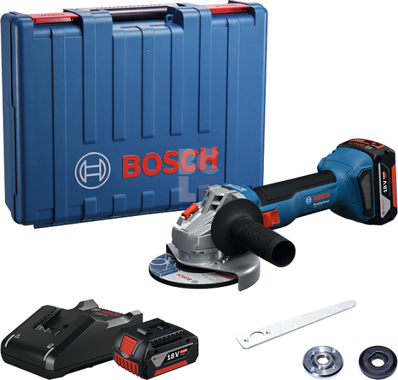 BOSCH Aku kutna brusilica 125 mm GWS 18V-8 2x4Ah, LBOXX