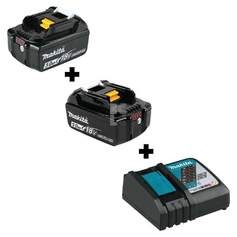 MAKITA Akumulator set BL1830B (18V,3Ah)+BL1850B (18V,5Ah)+DC18RC punjač brzi