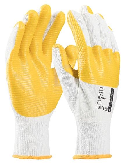 Rukavica Royd premaz latex  bijelo-žuta