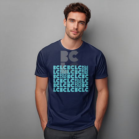 BČLĆ T-shirt, tamno plava, plavi pattern