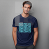 BČLĆ T-shirt, tamno plava, plavi pattern