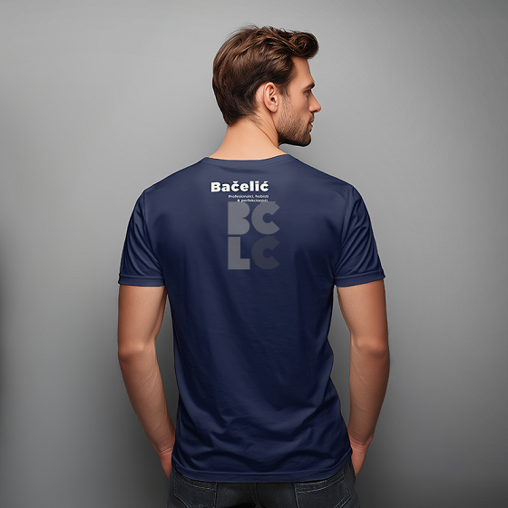 BČLĆ T-shirt, tamno plava, plavi pattern
