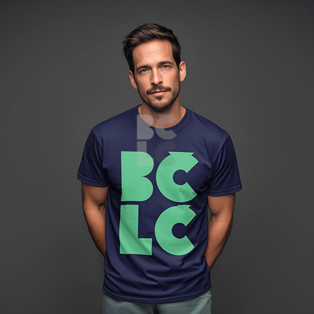 BČLĆ T-shirt, tamno plava, zeleni logo