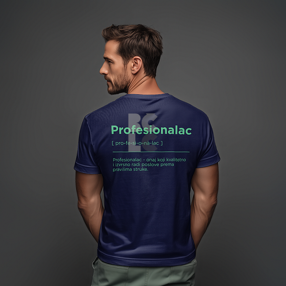 BČLĆ T-shirt, tamno plava, zeleni logo