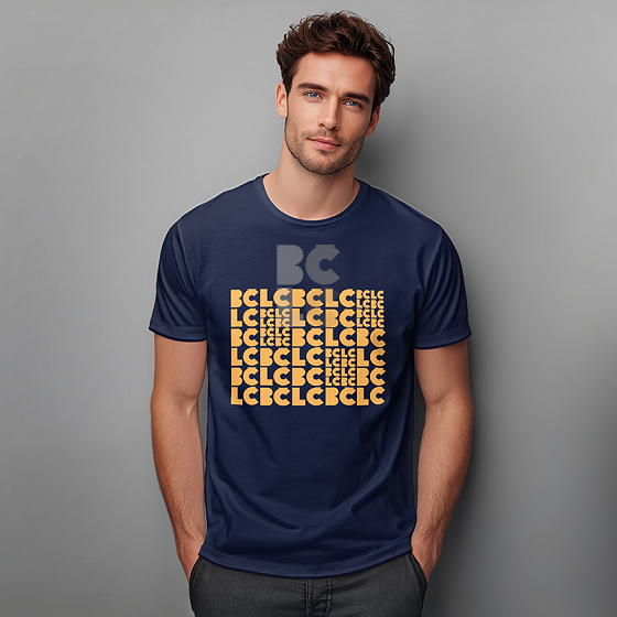 BČLĆ T-shirt, tamno plava, žuti pattern