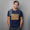 BČLĆ T-shirt, tamno plava, žuti pattern