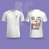 BČLĆ T-shirt, bijela, žuto ljubičasti pattern