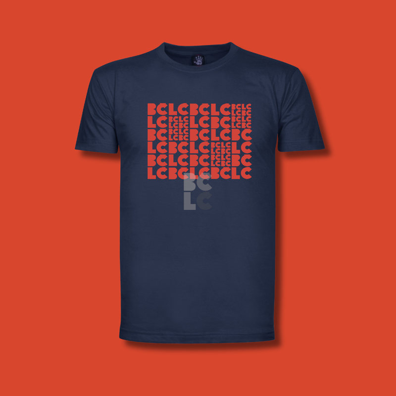 BČLĆ T-shirt, tamno plava, crveni pattern