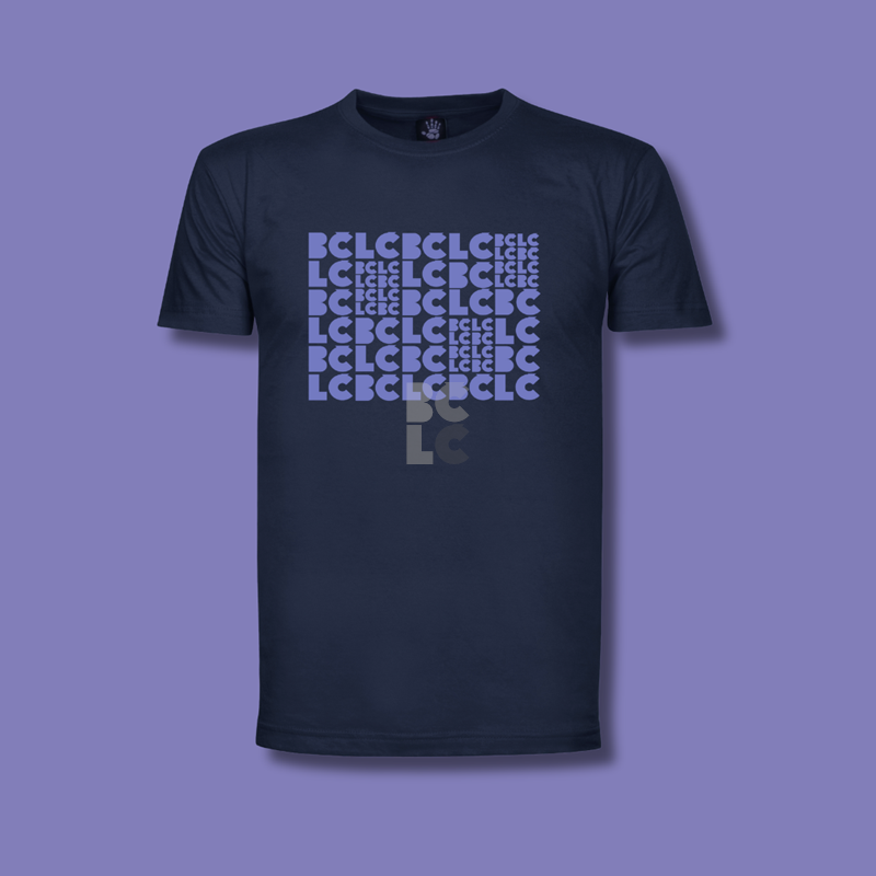 BČLĆ T-shirt, tamno plava, ljubičasti pattern