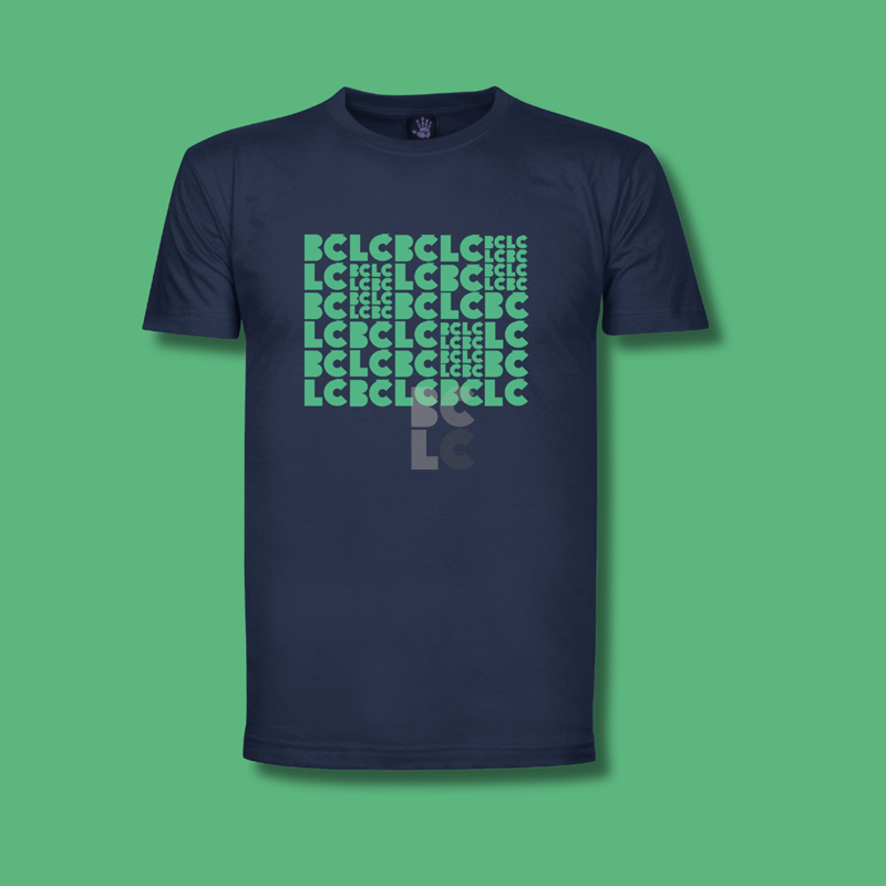 BČLĆ T-shirt, tamno plava, zeleni pattern