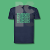 BČLĆ T-shirt, tamno plava, zeleni pattern
