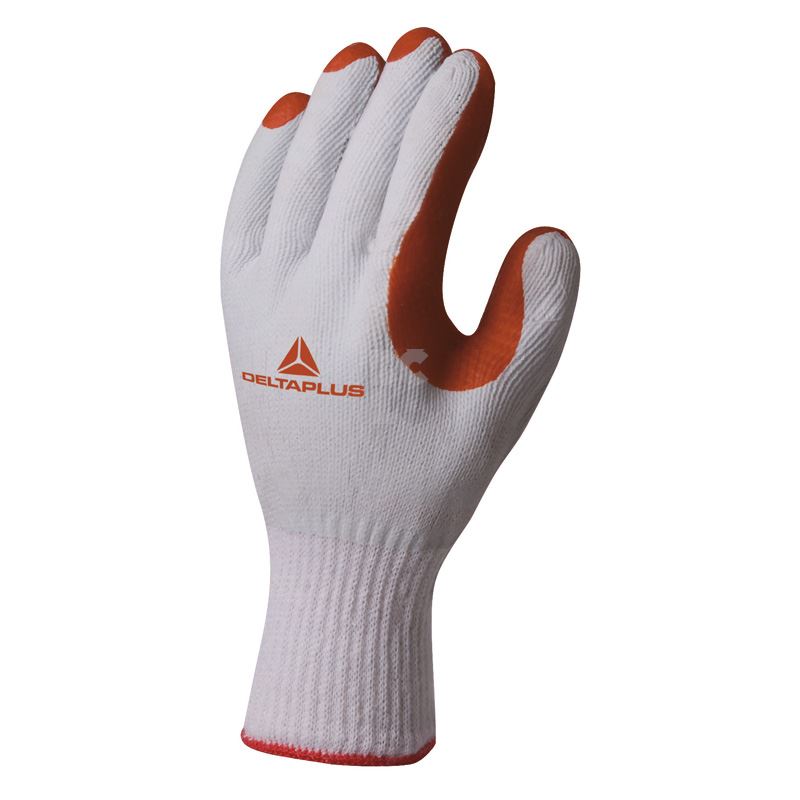 RUKAVICA PREVENT - pletene radne rukavice s premazom od gume bijelo crvene