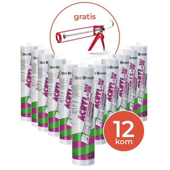 ZWALUW ACRYL W Akrilni kit (280ml) bijeli PL - paket 12 kom + pištolj gratis