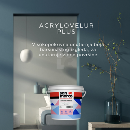 SAN MARCO ACRYLOVELUR PLUS BIANCO - visokopokrivna boja polusjaj