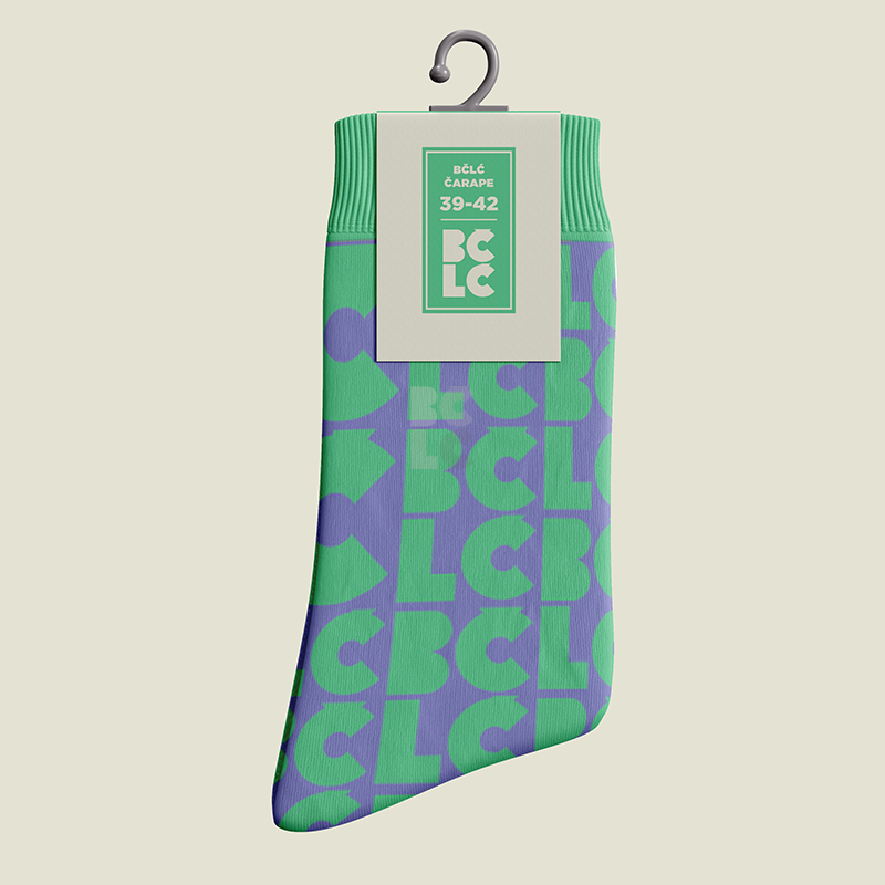 BČLĆ čarape zeleno-ljubičaste