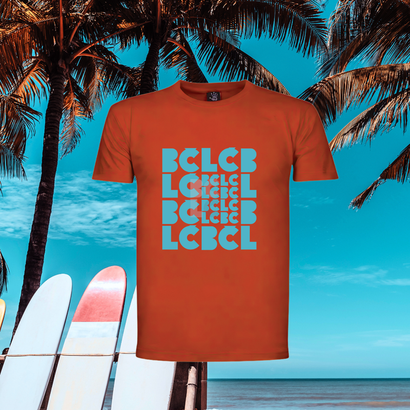 BČLĆ T-shirt, crvena, svijetlo plavi pattern