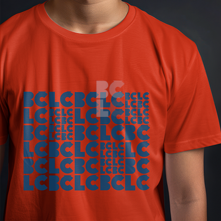 BČLĆ T-shirt, crvena, tamno plavi pattern