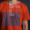 BČLĆ T-shirt, crvena, tamno plavi pattern