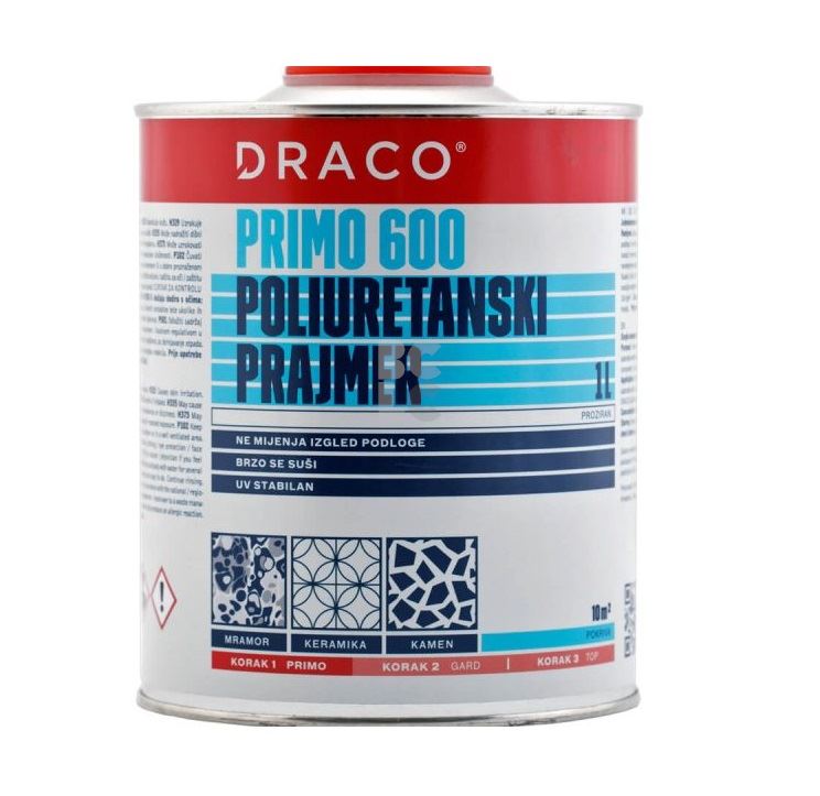 DRACO PRIMO 600 - 1K poliuretanski prozirni prajmer