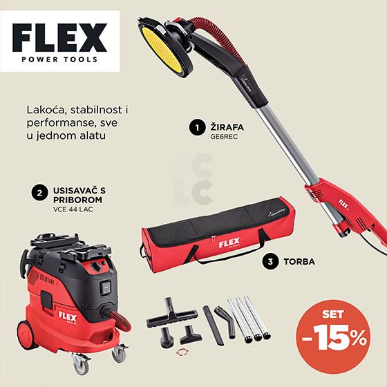 FLEX Žirafa GE6REC+torba+FLEX Usisavač s priborom VCE 44 L AC