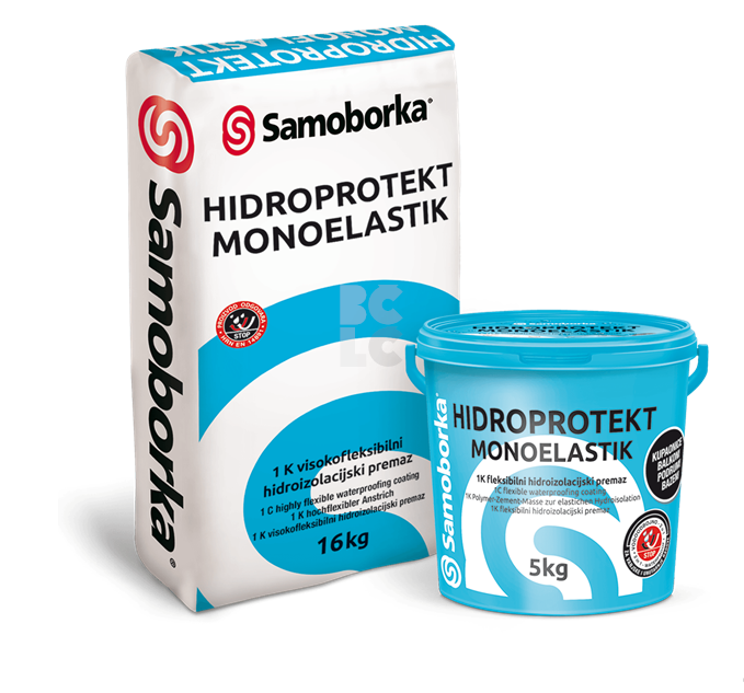SAMOBORKA HIDROPROTEKT MONOELASTIK - 1K visokofleksibilna hidroizolacijska masa