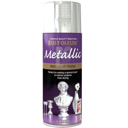 RUST-OLEUM METALLIC SPRAY PAINT - boja s metalik efektom Chrome 400 ml (DIY)