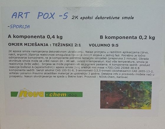 NOVAPOX ARTPOX-S EPOXY SMOLA  - SPORIJA