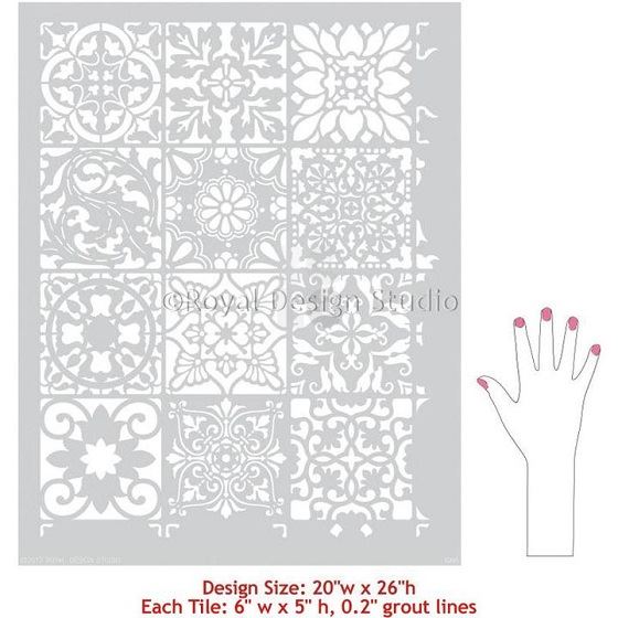 Šablona PALADEO ALLOVER TILE STENCIL S-6246