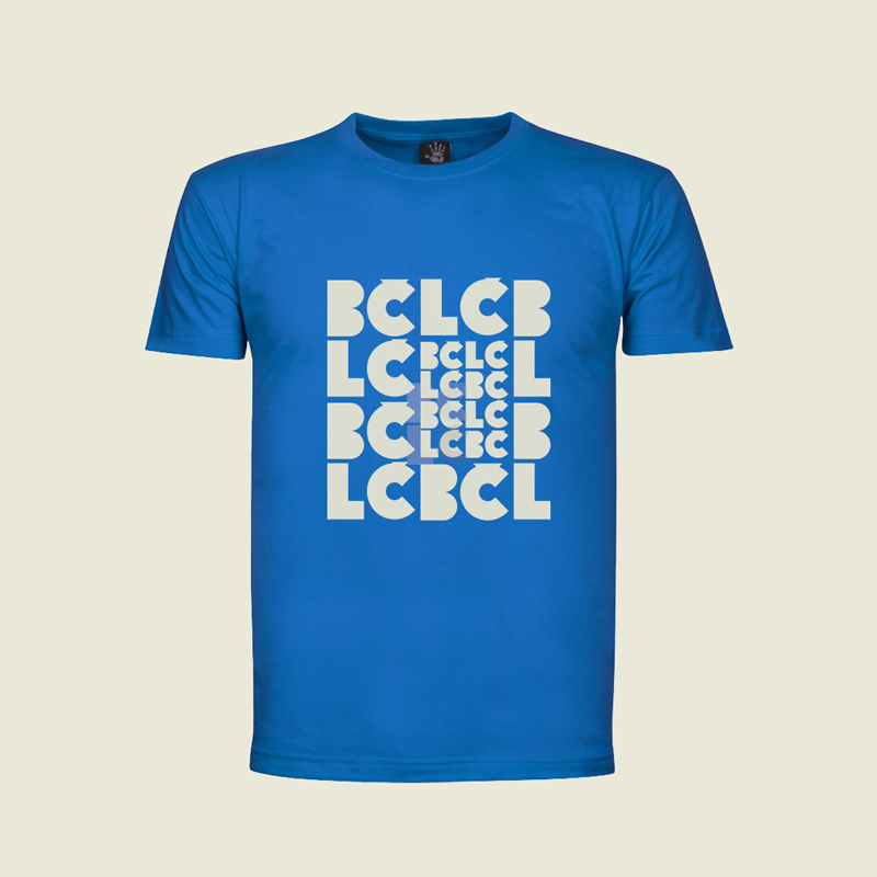 BČLĆ T-shirt, royal plava, sivi pattern