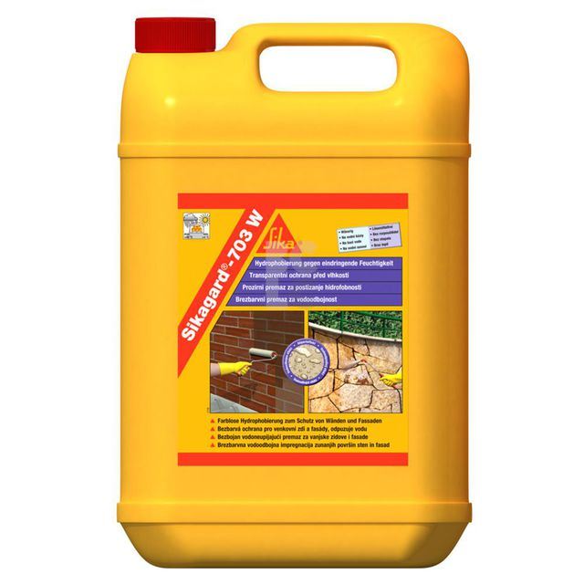 SIKA Gard 703W, Impregnación Repelente Al Agua Transparente, Lista Para Su Uso + 1A, Aditivo Impermeabilizante, Listo Para Su Uso, Para Mortero Y Hormigón, Sin Cloruros, Amarillo, 5L : Amazon.es: Bricolaje Y