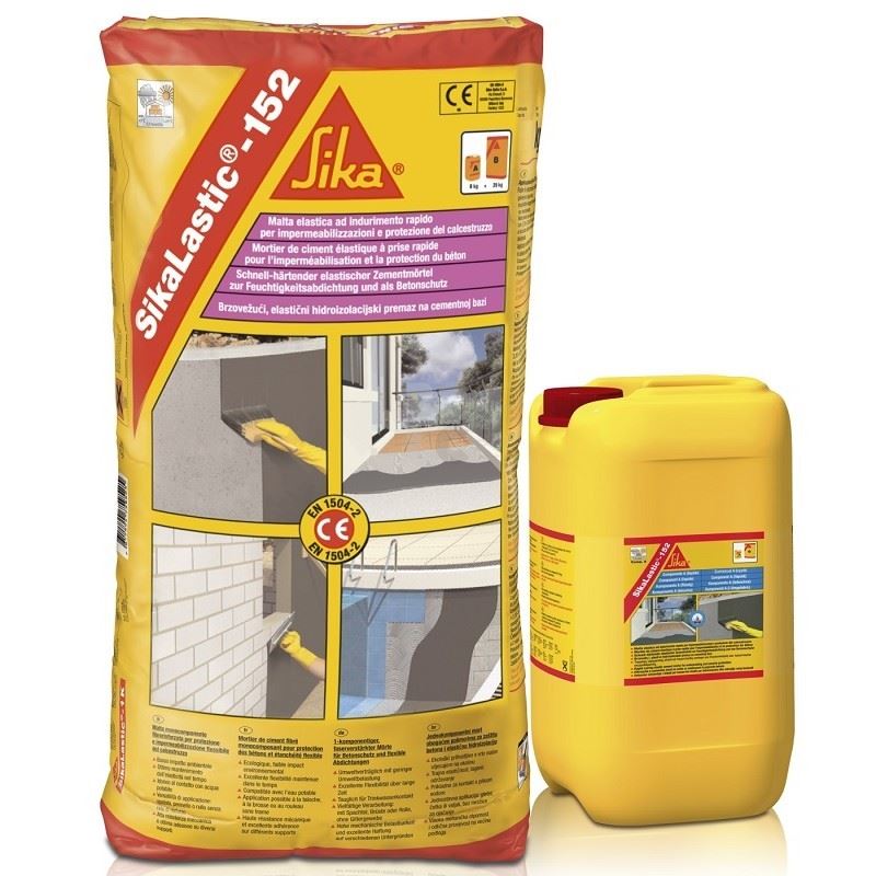 SIKALASTIC 152 A+B (25+8kg) - fleksibilni mort ojačan vlaknima za hidroizolaciju