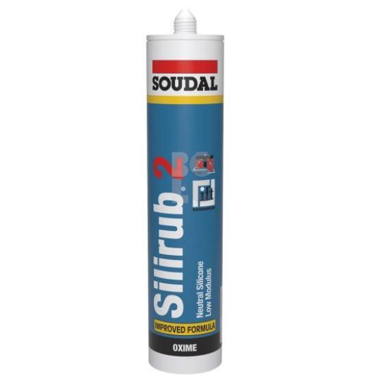 SOUDAL SILIRUB 2 - neutralno staklarsko silikonsko brtvilo
