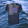 BČLĆ T-shirt, tamno plava, ljubičasti pattern
