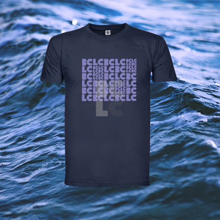BČLĆ T-shirt, tamno plava, ljubičasti pattern