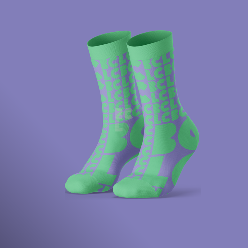 BČLĆ čarape zeleno-ljubičaste