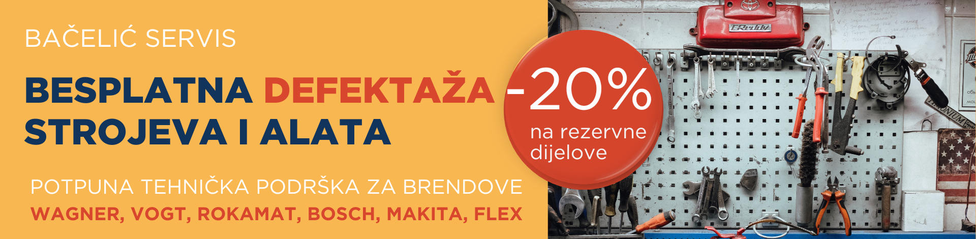 Besplatna defektaža i 20% popusta na rezervne dijelove