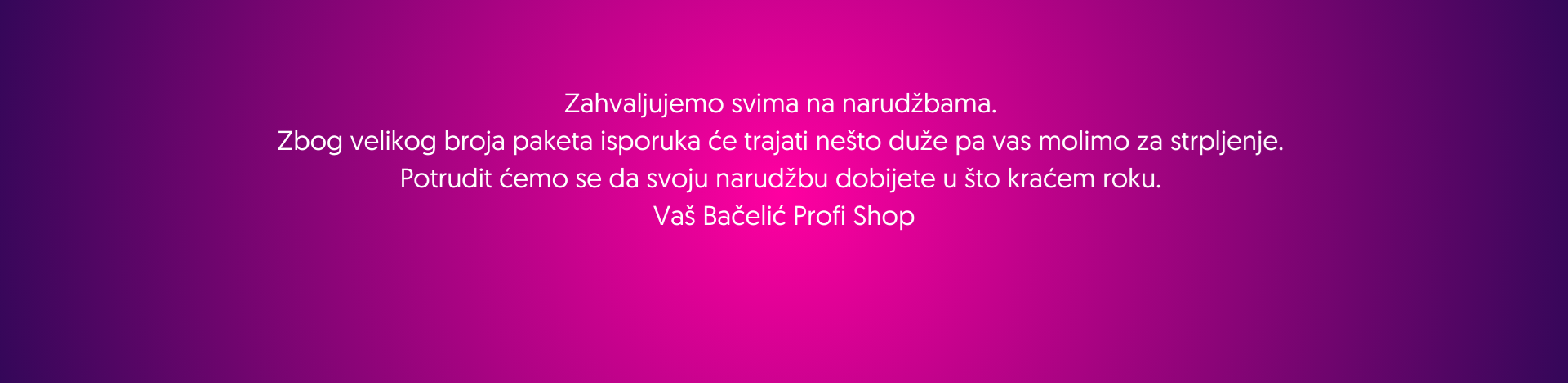 HVALA NA NARUDŽBI