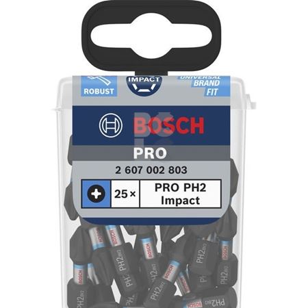 BOSCH PRO udarni bitovi Phillips PH2, 25 mm – set 25 kom