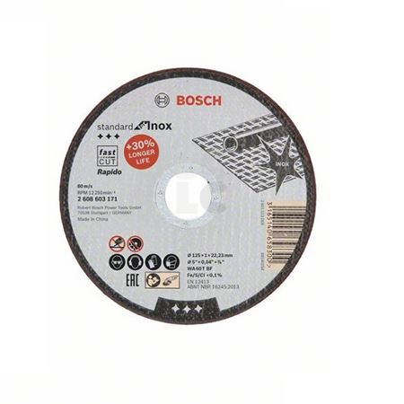 BOSCH Rezna ploča Inox,LPP 125x1x22.23mm ravna